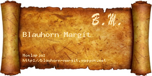 Blauhorn Margit névjegykártya